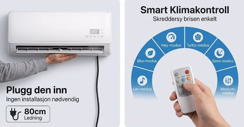 Nærbilde av et termometer som viser høye temperaturer ved siden av en vifte.